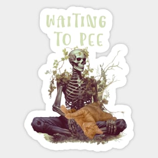 Waiting to pee Sticker